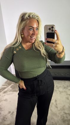 Basic herfst top Groen