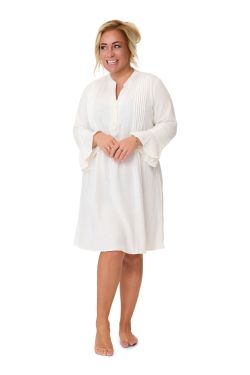 Dress italie 12230036 (LINNEN&VISCOSE) Wit