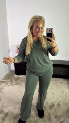 Extra zachte broek stof modal en dacron Reb-17146 Army