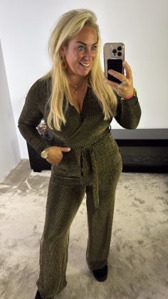 kerstjumpsuit stretch hs8950 Goud