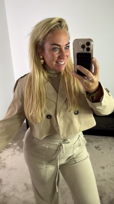 cropped trenchcoat 5904 Beige