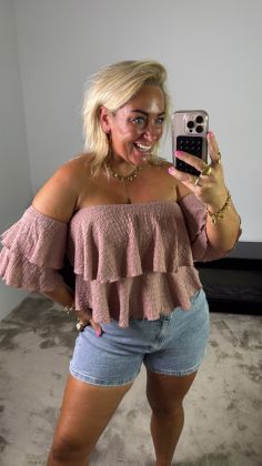 Vlinder top 10689 Roze