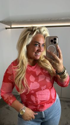 Mesh top Roze