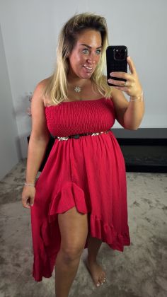 beachy dress Rood
