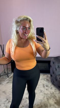 top 100 % cotton stretch 8595 Oranje