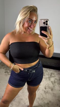 Extra stretch top r764 Zwart