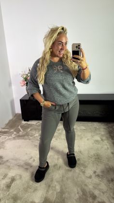 mommy travel broek met koort 6002 Grijs