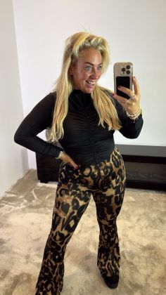 Mega stretch broek 6154 big Luipaard