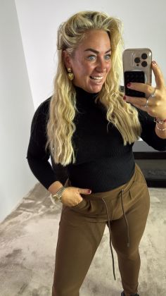 mommy travel broek met koort 6002 Bruin