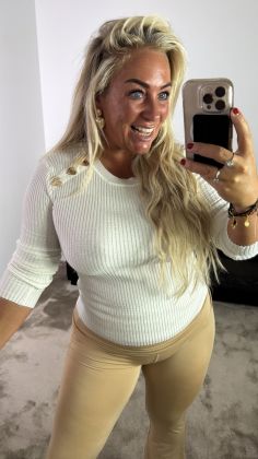 Basic herfst top Wit