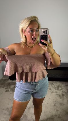 Vlinder top 10689 Roze