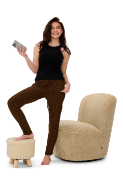 mommy travel broek met koort 6002 Bruin