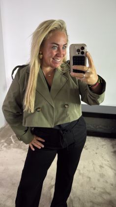 cropped trenchcoat 5904 Army