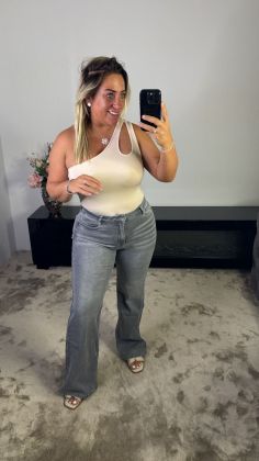 Mommy broek wideleg 6563-17 Grijs