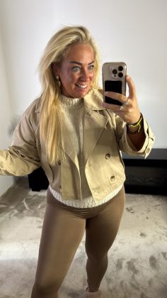 cropped trenchcoat a-9892 Beige