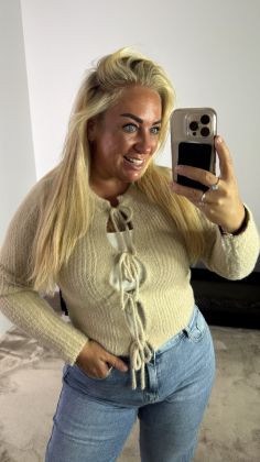 Teddy vestje xtra zacht Taupe