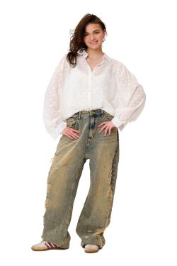 mom trash broek w3752 Grijs