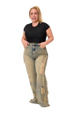 mom trash broek w3752 Grijs