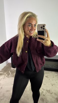 Teddy jasje 67114 Bordeauxrood