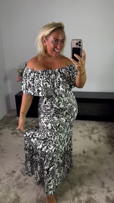 mommy extra stretch dress 44239 Zwart-Wit