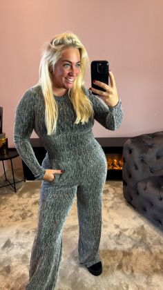 extra stretch broek 8839 Zilver