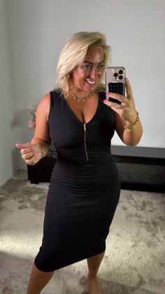 dress elegant 8698 Zwart