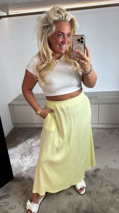 Lente rok viscose Geel