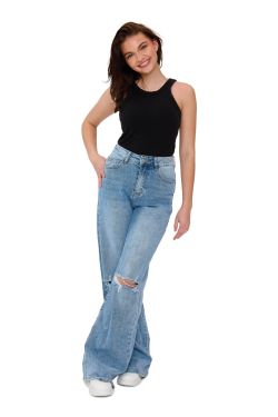 broek wide leg hm691-1 Denim
