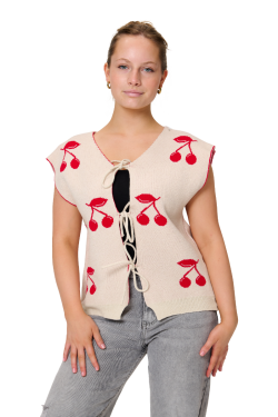 gilet kersje 336 onesize Wit